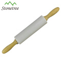 Wholesale New White Marble Rolling Pin With Wooden Handle